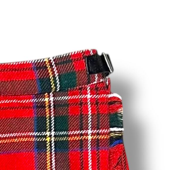 Blarney Skirt Wrap Kilt Wool Blend Red Stewart Tartan Ireland Plaid VTG Girls 28 - Picture 5 of 14